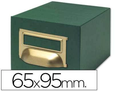 LIDERPAPEL - FICHERO FICHAS TELA VERDE 1000 FICHAS N.1 -TAMAÑO 65X95 MM (Ref.TV01)