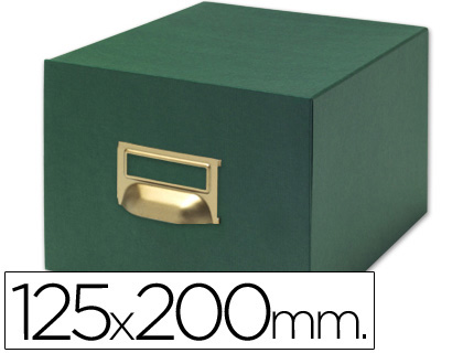 LIDERPAPEL - FICHERO FICHAS TELA VERDE 500 FICHAS N.4 -TAMAÑO 125X200 MM (Ref.TV09)