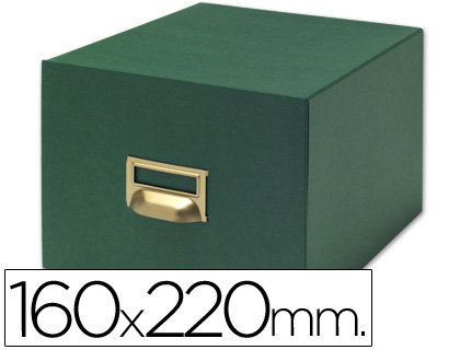 LIDERPAPEL - FICHERO FICHAS TELA VERDE 500 FICHAS N.5 -TAMAÑO 160X220 MM (Ref.TV10)