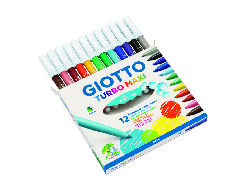 GIOTTO - Rotuladores Estuche 12 ud Punta gruesa Colores Surtidos (Ref.454000)