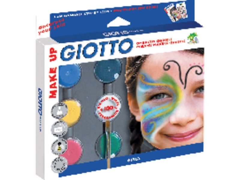 GIOTTO - Pinturas Maquillaje Set Sombras 6ud Colores surtidos Botes 5,5ml+Blanco 10ml (Ref.470100)