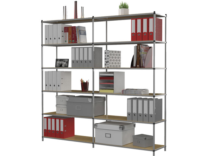 PAPERFLOW - Stantería Modulo adicional Tubeco de 6 niveles 200x100x0,35 602sf.02 (Ref.602SF02)