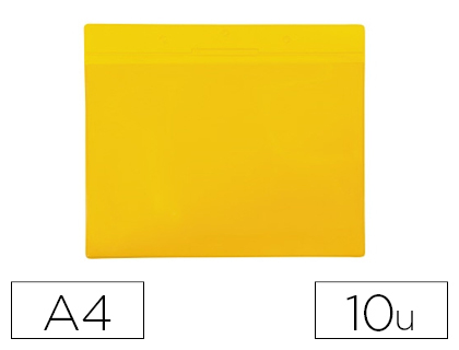 TARIFOLD - FUNDA MAGNETICA DIN A4 HORIZONTAL IDENTIFICACION PALETS Y ESTANTERIAS AMARILLO PACK DE 10 UNIDADES (Ref.162044)