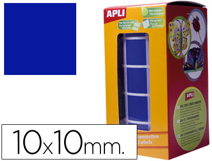 GOMETS AUTOADHESIVOS CUADRADAS 10X10MM AZUL EN ROLLO. (Ref.4872)