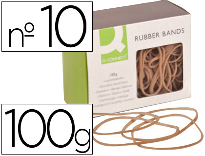 Q-CONNECT - GOMILLAS ELASTICAS 100 GR NUMERO 10 100 X 2 MM (Ref.KF15046)