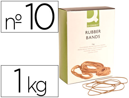 Q-CONNECT - GOMILLAS ELASTICAS 1000 GR NUMERO 10 100 X 2 MM (Ref.KF14687)