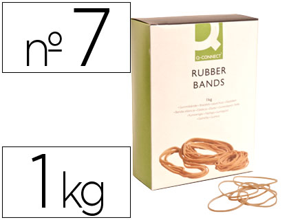 Q-CONNECT - GOMILLAS ELASTICAS 1000 GR NUMERO 7 70 X 2 MM (Ref.KF14684)