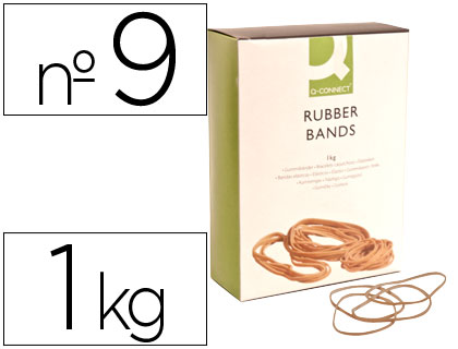 Q-CONNECT - GOMILLAS ELASTICAS 1000 GR NUMERO 9 90 X 2 MM (Ref.KF14686)