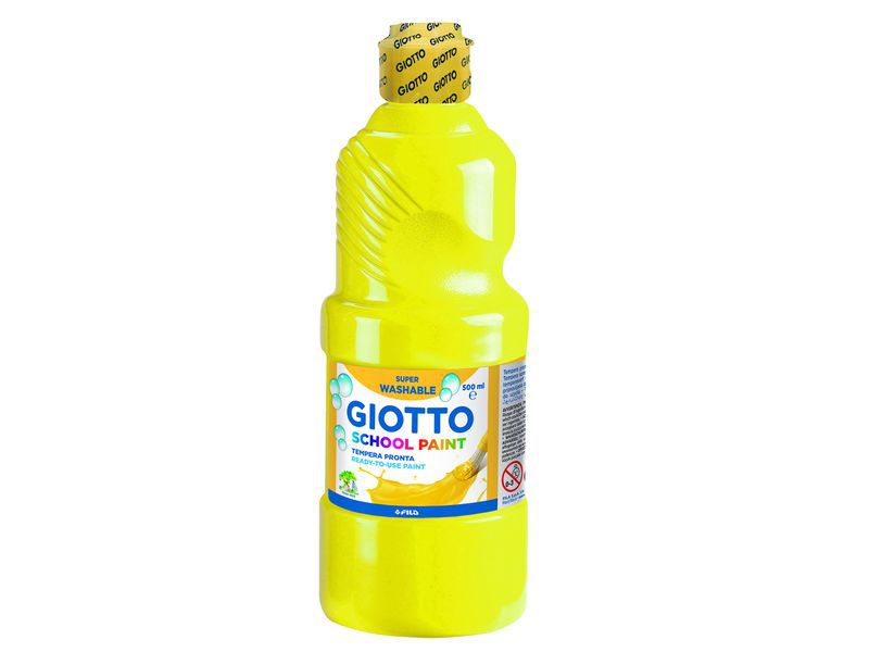 GIOTTO - Témpera LAVABLE BOTELLA 500 ML. COLOR AMARILLO (Ref.535302)