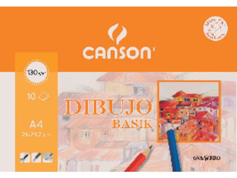 CANSON - Bloc de dibujo 12 Hojas 24x32 cm A4+recuadro (Ref.200406346)
