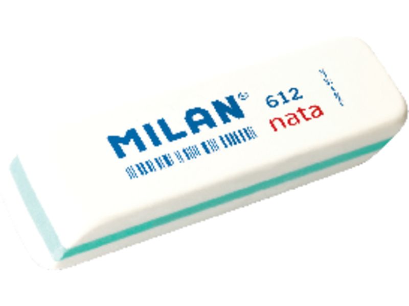 MILAN - Goma de borrar Plástico suave/nata Blanca Biselada Todas superficies (Ref.CPM612)