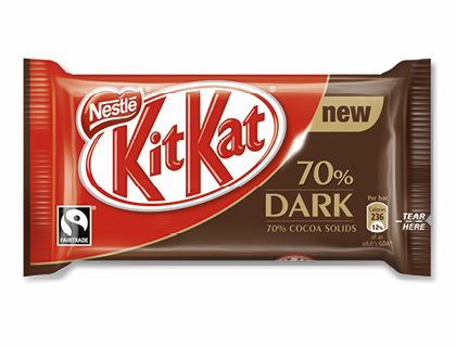 NESTLE - KIT KAT DARK 70% CACAO PAQUETE DE 4 BARRITAS (Ref.12300700)