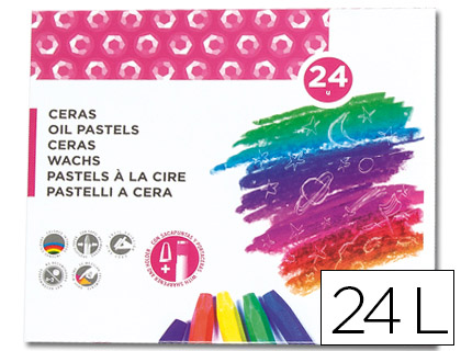 LIDERPAPEL - LAPICES CERA BLANDA -CAJA DE 24 COLORES (Ref.BD03)