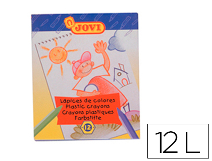 JOVI - LAPICES CERA HEXAGONAL CAJA DE 12 COLORES (Ref.912)