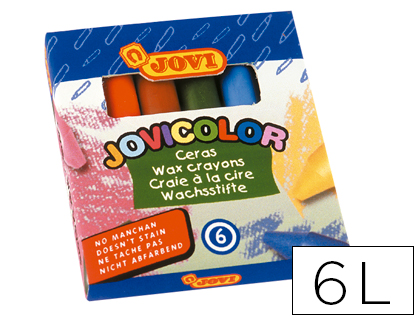 JOVI - LAPICES CERA COLOR -CAJA DE 6 COLORES (Ref.980-6)