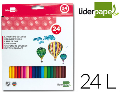LIDERPAPEL - LAPICES DE COLORES CAJA DE 24 COLORES (Ref.LC04)