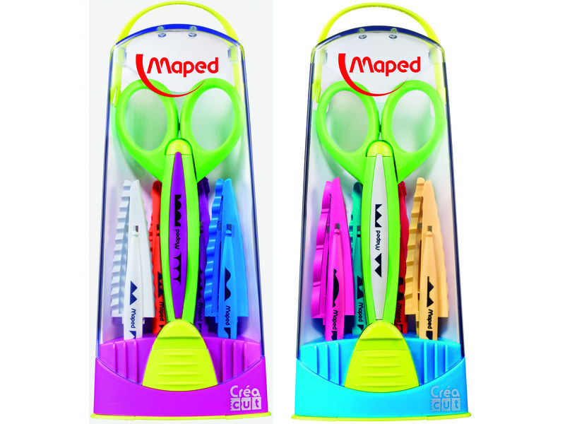 MAPED - Estuche para recortar 1 Tijera + 5 juegos de cuchillas (Ref.601005)
