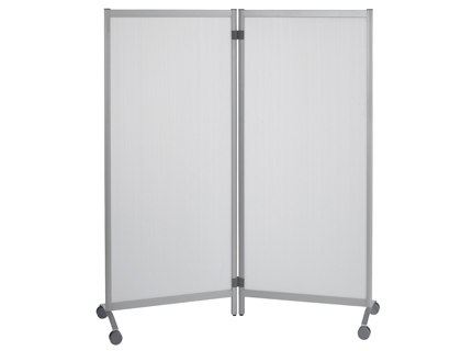 PAPERFLOW - MAMPARA SEPARADORA DE CRISTAL OPACO CON RUEDAS 2 HOJAS (Ref.CR01X2.00)