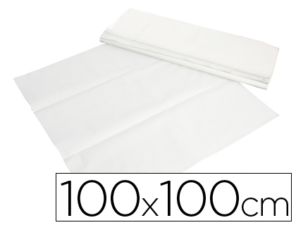 MANTEL DE PAPEL BLANCO EN HOJAS 100X100 CM CAJA DE 400 (Ref.10110124)