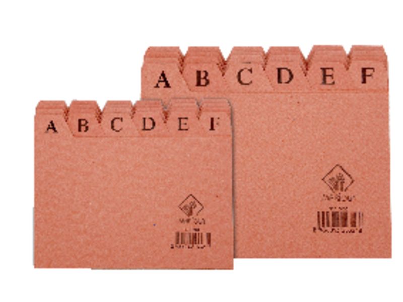 MARIOLA - Indice ALFABETICO CON 24 POSICIONES DE Cartón CUERO MEDIDAS 65X95 MM (Ref.3101)