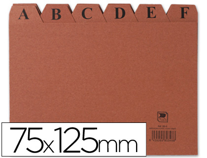 MARIOLA - Indice ALFABETICO CON 24 POSICIONES DE Cartón CUERO MEDIDAS 125X75 MM. (Ref.3102 - IC02)