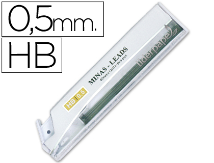 LIDERPAPEL - MINAS GRAFITO 0.5 MM HB TUBO DE 12 MINAS (Ref.MG01)