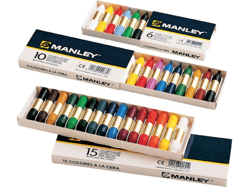 MANLEY - Ceras Caja 24 Ud Colores Surtidos (Ref.MNC00066)