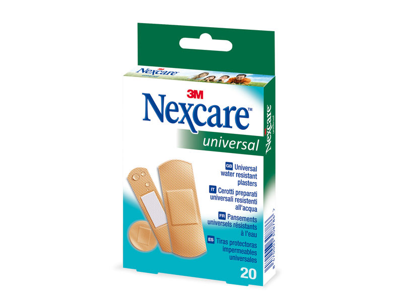 NEXCARE - 20 tiras universal protectoras impermeables de plástico hipoalergenicas (Ref.YP201060180)