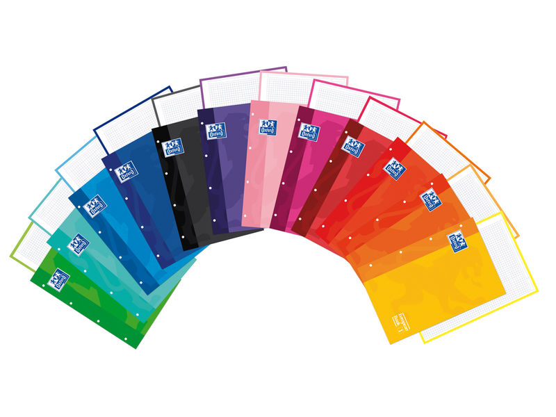 OXFORD - Recambio de papel 80h A4 Cuadricula 5x5 Recuadro Turquesa (Ref.400028274)