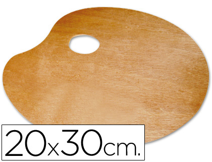 LIDERCOLOR - PALETA MADERA OVALADA TAMAÑO 20X30 CM GROSOR 0,3 CM ZURDOS (Ref.A15442)