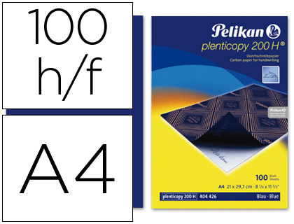 PELIKAN - PAPEL CARBON AZUL TAMAÑO A-4 -CAJA DE 100 UNIDADES (Ref.404426)
