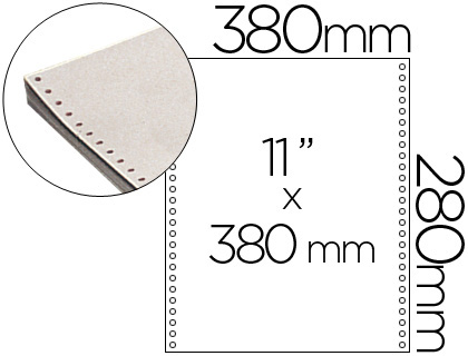 PAPEL CONTINUO 380X11 BLANCO -CAJA DE 2500 HOJAS (Ref.1381012)