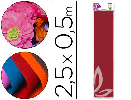 LIDERPAPEL - PAPEL CRESPON 50 CM X 2.5M 34G/M2 BURDEOS (Ref.CP05)