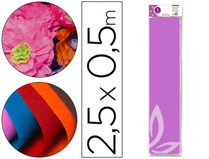 LIDERPAPEL - PAPEL CRESPON 50 CM X 2.5M 34G/M2 LILA (Ref.CP08)