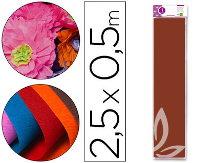 LIDERPAPEL - PAPEL CRESPON 50 CM X 2.5M 34G/M2 MARRON (Ref.CP16)