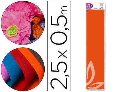 LIDERPAPEL - PAPEL CRESPON 50 CM X 2.5M 34G/M2 NARANJA CLARO (Ref.CP19)