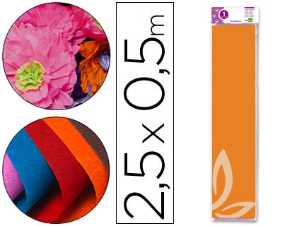 LIDERPAPEL - PAPEL CRESPON 50 CM X 2.5M 34G/M2 SALMON (Ref.CP06)