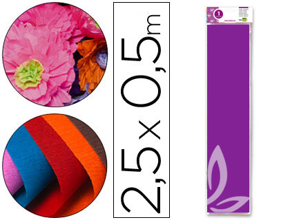 LIDERPAPEL - PAPEL CRESPON 50 CM X 2.5M 34G/M2 VIOLETA (Ref.CP09)