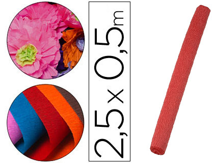 LIDERPAPEL - PAPEL CRESPON ROLLO DE 50 CM X 2,5 M 85G/M2 ROJO (Ref.CP27)