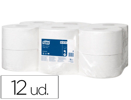 TORK - PAPEL HIGIENICO MINIJUMBO 1 CAPA 290 MT PARA DISPENSADOR T2 (Ref.605490)