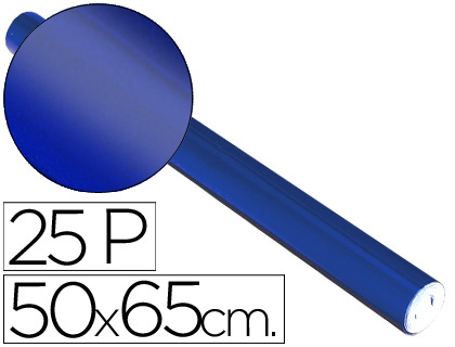 SADIPAL - PAPEL METALIZADO AZUL ROLLO 25 HOJAS TREPADO 50X65 CM (Ref.13002)