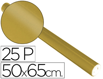 SADIPAL - PAPEL METALIZADO ORO ROLLO 25 HOJAS TREPADO 50X65 CM (Ref.13006)