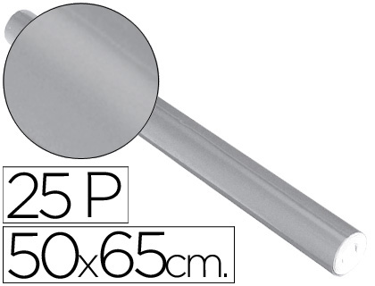 SADIPAL - PAPEL METALIZADO PLATA ROLLO 25 HOJAS TREPADO 50X65 CM (Ref.13005)