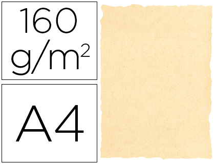 MICHEL - PAPEL PERGAMINO DIN A4 160 GR COLOR PERGAMINO CREMA PAQUETE DE 25 HOJAS (Ref.2603)