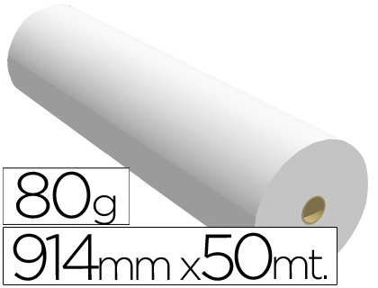 PAPEL REPROGRAFIA PARA PLOTTER 914MMX50MT 80GR IMPRESION INK-JET (Ref.7910508B)
