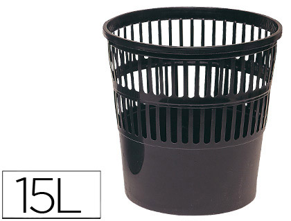 PAPELERA PLASTICO 119 NEGRA MEDIDA 27.5X27.5 CM (Ref.119-N)