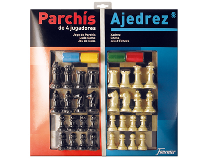 FOURNIER - PARCHIS CON AJEDREZ TABLERO GRANDE 4 JUGADORES 41X40X4,8 (Ref.29469)