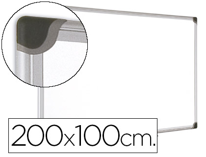 BI-OFFICE - PIZARRA BLANCA MAGNETICA MAYA W CERAMICA VITRIFICADA MARCO DE ALUMINIO 200 X 100 CM CON BANDEJA PARA (Ref.CR1301178)