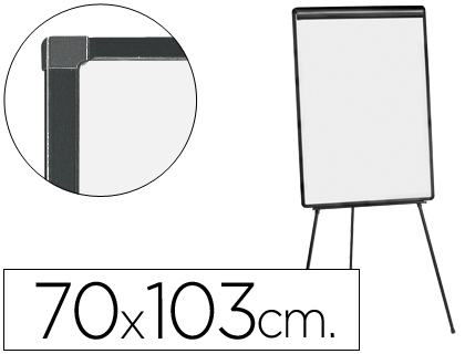 Q-CONNECT - PIZARRA BLANCA CON TRIPODE 104X70 CM PARA CONVENCIONES SUPERFICIE LAMINADA MARCO NEGRO (Ref.KF04173)