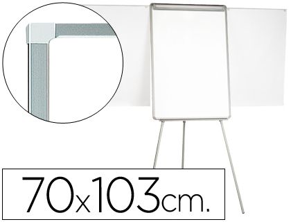 Q-CONNECT - PIZARRA BLANCA CON TRIPODE 70X103 CM Y BRAZOSEXTENSIBLES PARA CONFERENCIAS SUPERFICIE LAMINADA (Ref.KF37001)